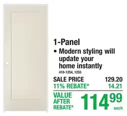 Menards Mastercraft 1-Panel Prehung Ready-to-Paint offer