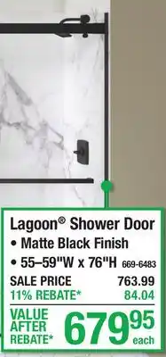 Menards Lagoon Shower Door offer