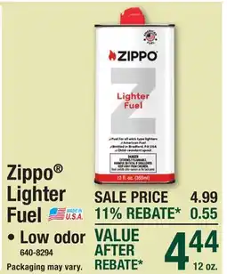 Menards Zippo Lighter Fuel offer