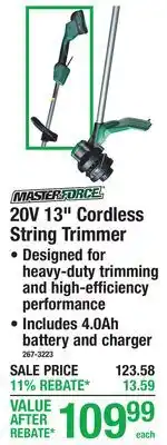 Menards 20V 13 Cordless String Trimmer offer