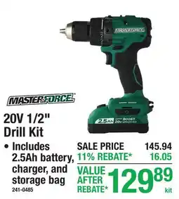 Menards 20V 1/2 Drill Kit offer