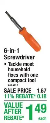 Menards 6-in-1 Screwdriver offer