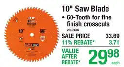 Menards 10 Saw Blade offer
