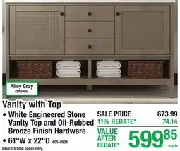 Menards Vanity with Top offer