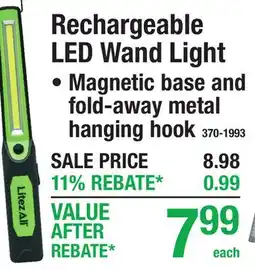 Menards Rechargeable LED Wand Light offer