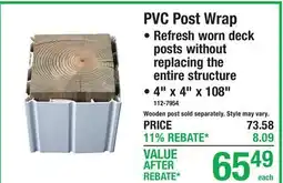 Menards PVC Post Wrap offer