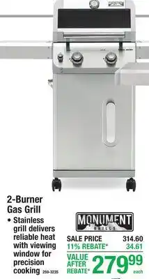 Menards Monument Grills 2-Burner Gas Grill offer