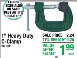Menards Masterforce 1 Heavy Duty C-Clamp offer