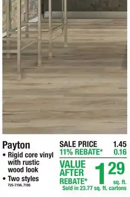 Menards Payton offer