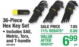 Menards 36-Piece Hex Key Set offer