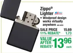 Menards Zippo Lighter offer