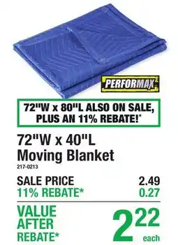 Menards 72W x 40L Moving Blanket offer