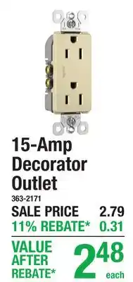 Menards 15-Amp Decorator Outlet offer