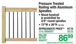 Menards Pressure Treated Railing with Aluminum Spindles offer