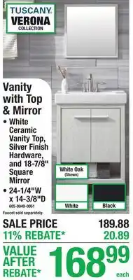 Menards Vanity with Top & Mirror offer