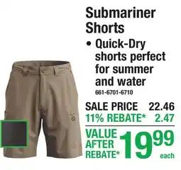 Menards Submariner Shorts offer
