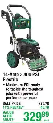 Menards 14-Amp 3,400 PSI Electric PRESSURE WASHERS offer