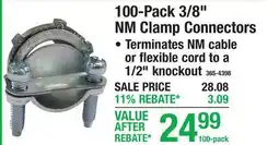 Menards 100-Pack 3/8 NM Clamp Connectors offer