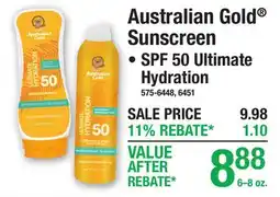 Menards Australian Gold Sunscreen offer