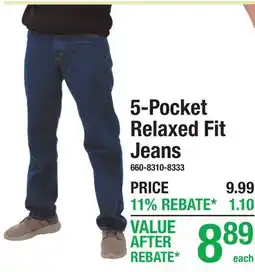 Menards 5-Pocket Relaxed Fit Jeans offer
