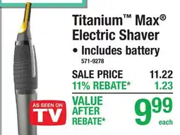 Menards Titanium Max Electric Shaver offer
