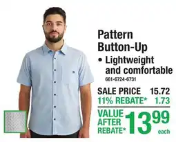 Menards Pattern Button-Up Men's Shirts offer