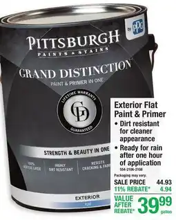 Menards Exterior Flat Paint & Primer offer