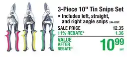 Menards Tool Shop 3-Piece 10 Tin Snips Set offer