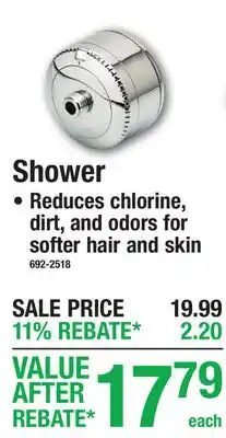 Menards Shower offer