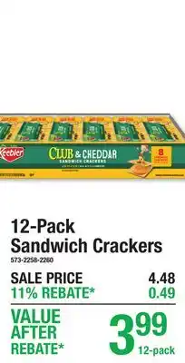 Menards 12-Pack Sandwich Crackers offer