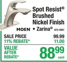 Menards Spot Resist Brushed Nickel Finish offer