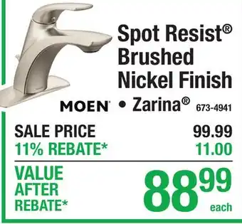 Menards Spot Resist Brushed Nickel Finish offer