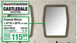 Menards Framed Mirror offer