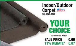 Menards Indoor/Outdoor Carpet offer