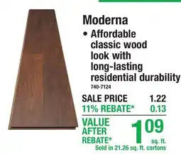 Menards Moderna LAMINATE FLOORING offer