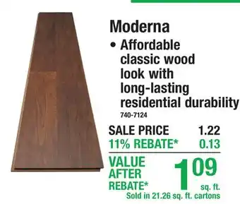 Menards Moderna LAMINATE FLOORING offer