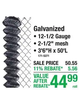 Menards Galvanized CHAIN LINK ROLLS UTILITY offer