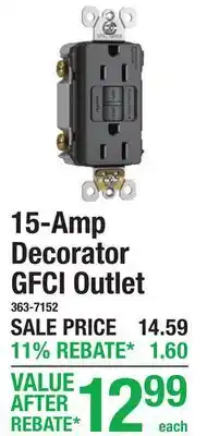 Menards 15-Amp Decorator GFCI Outlet offer