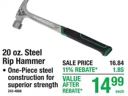 Menards 20 oz. Steel Rip Hammer offer