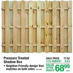 Menards Pressure Treated Shadow Box offer