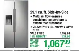 Menards Criterion 29.1 cu. ft. Side-by-Side offer