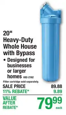 Menards 20 Heavy-Duty Whole House with Bypass offer