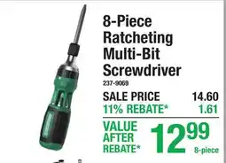 Menards 8-Piece Ratcheting Multi-Bit Screwdriver offer