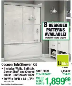 Menards Cocoon Tub/Shower Kit offer