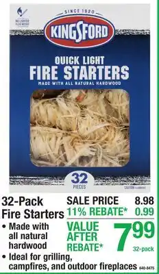 Menards 32-Pack Fire Starters offer