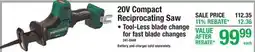 Menards 20V Compact Reciprocating Saw offer