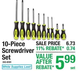 Menards 10-Piece Screwdriver Set offer