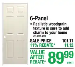Menards 6-Panel Prehung Ready-to-Paint Door offer