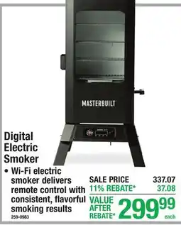 Menards Digital Electric Smoker offer