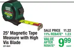 Menards 25' Magnetic Tape Measure with High Vis Blade offer